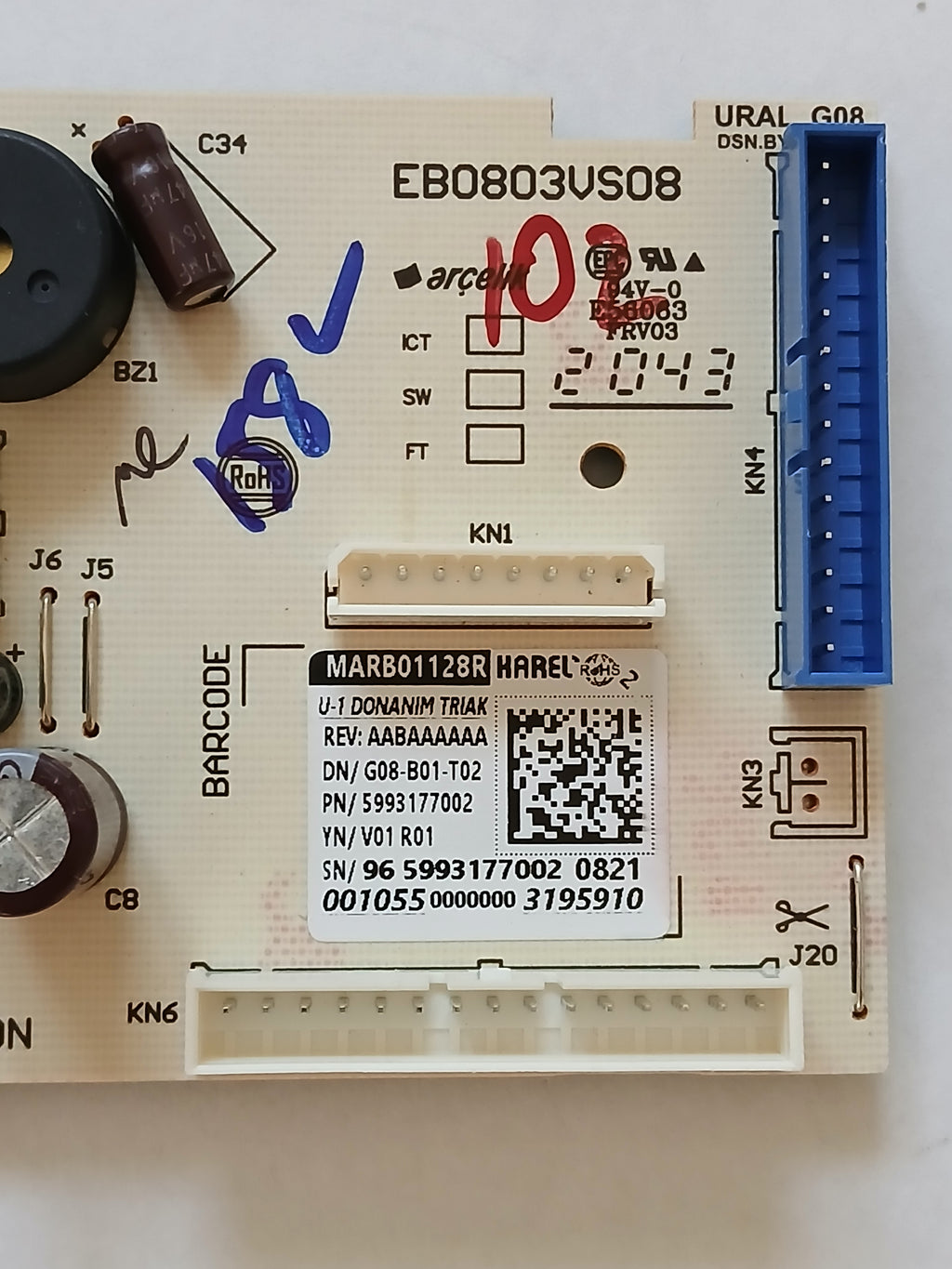 Carte d'alimentation réfrigérateur BEKO BSSA315E3SFN