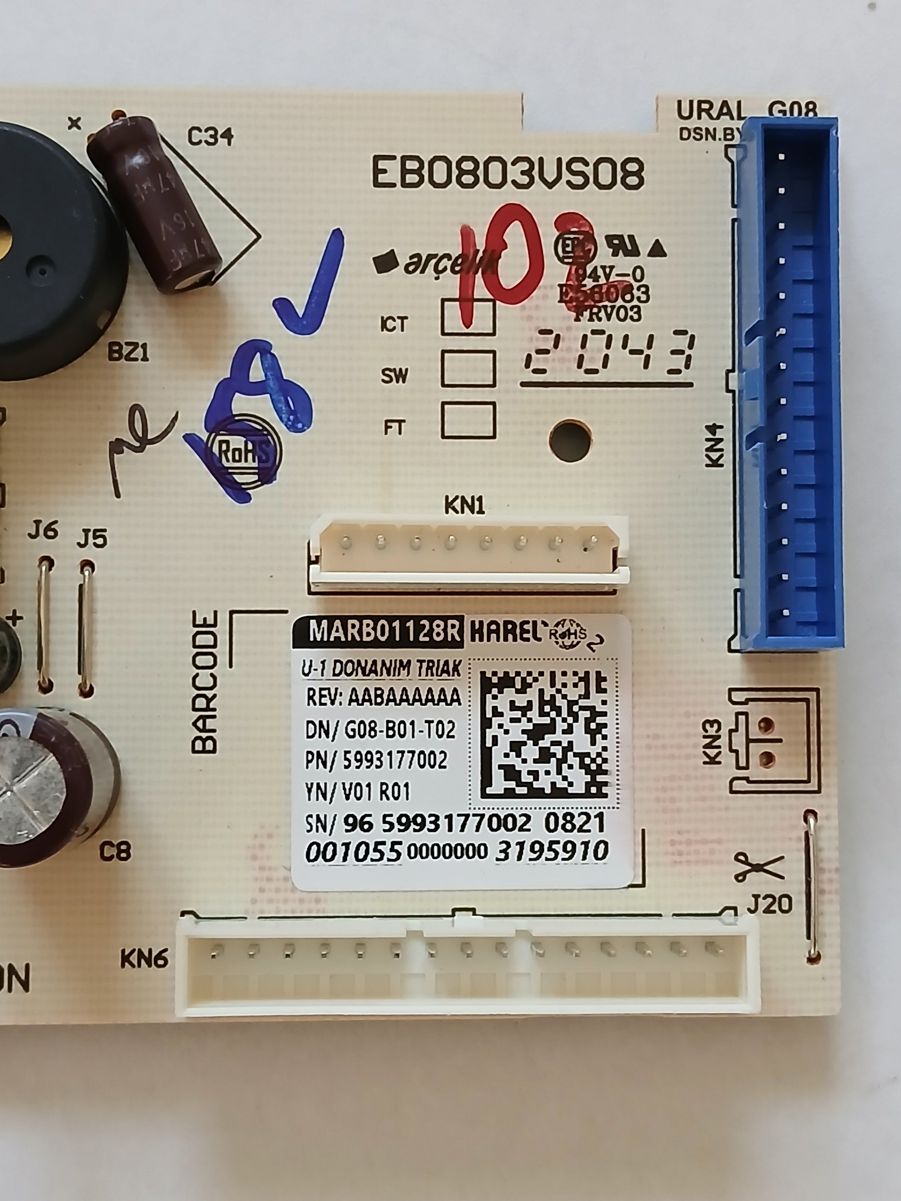 Carte d'alimentation réfrigérateur BEKO BSSA315E3SFN